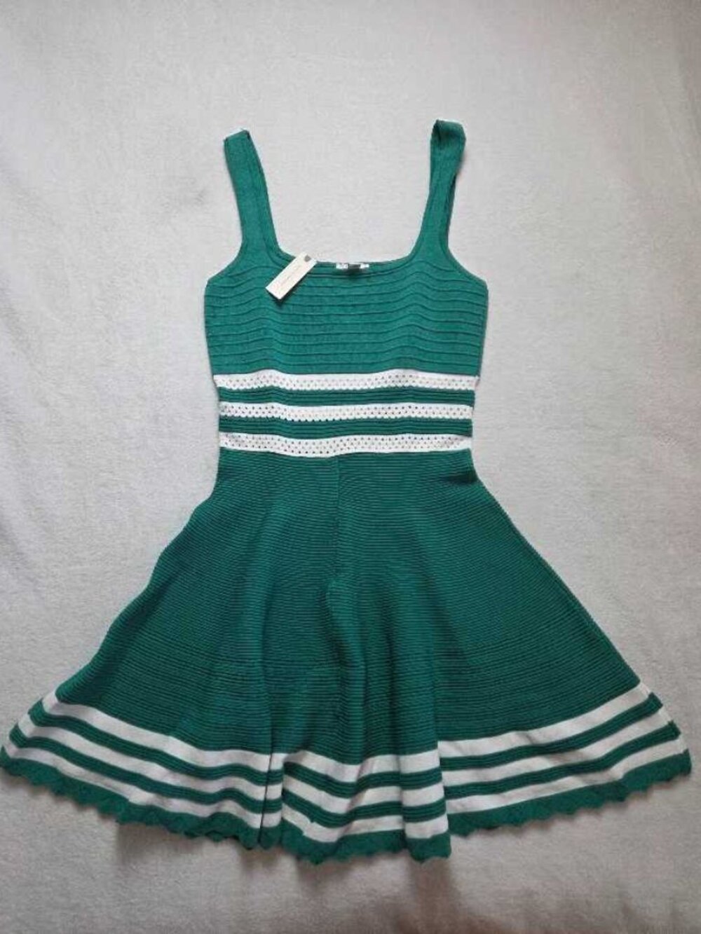 New M Anthropologie x Maeve sleeveless square-neck A-line green sweater dress